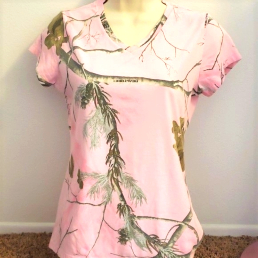 Realtree Camo Pink Small T Shirt Top - Picture 1 of 5